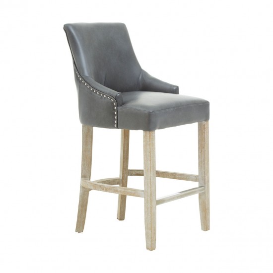 Beaumont Tall Grey Faux Leather Bar Chair