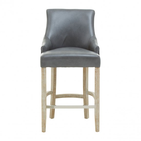 Beaumont Tall Grey Faux Leather Bar Chair