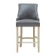 Beaumont Tall Grey Faux Leather Bar Chair
