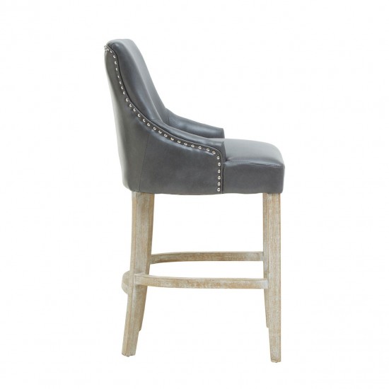 Beaumont Tall Grey Faux Leather Bar Chair