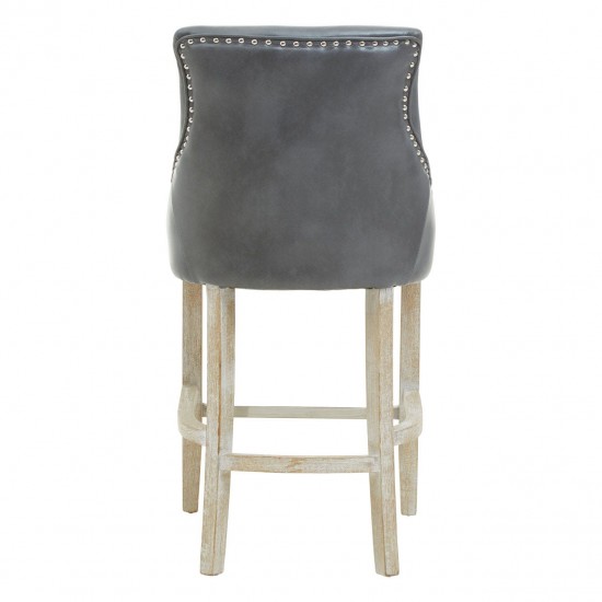 Beaumont Tall Grey Faux Leather Bar Chair