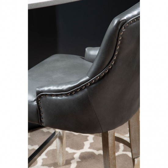 Beaumont Tall Grey Faux Leather Bar Chair