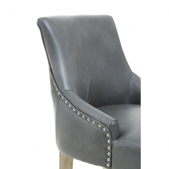 Beaumont Tall Grey Faux Leather Bar Chair