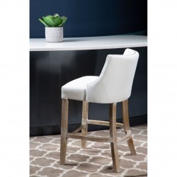 Beaumont Ivory Faux Leather Bar Chair