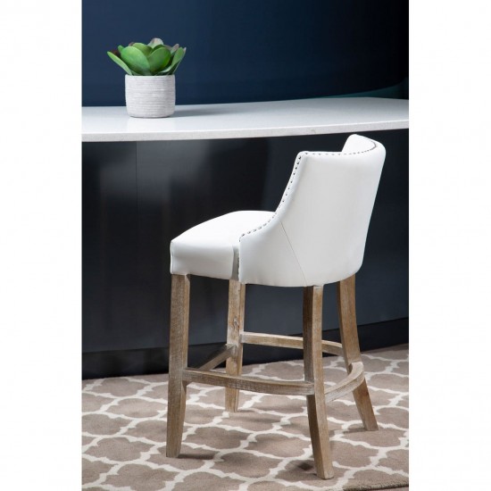 Beaumont Ivory Faux Leather Bar Chair