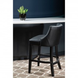 Beaumont Black Faux Leather Bar Chair