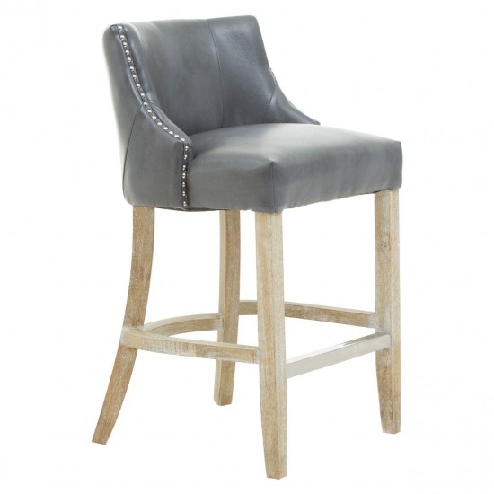 Beaumont Grey Faux Leather Bar Chair