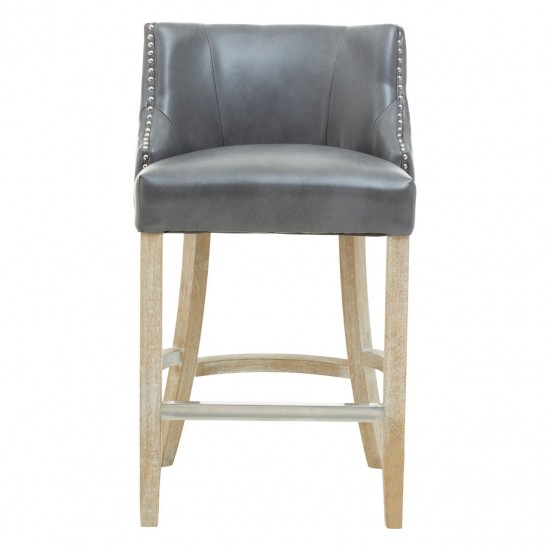 Beaumont Grey Faux Leather Bar Chair