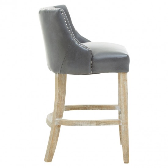Beaumont Grey Faux Leather Bar Chair