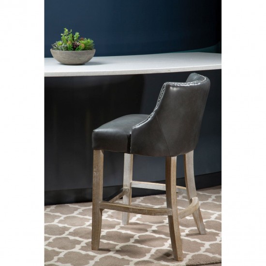 Beaumont Grey Faux Leather Bar Chair