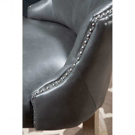 Beaumont Grey Faux Leather Bar Chair