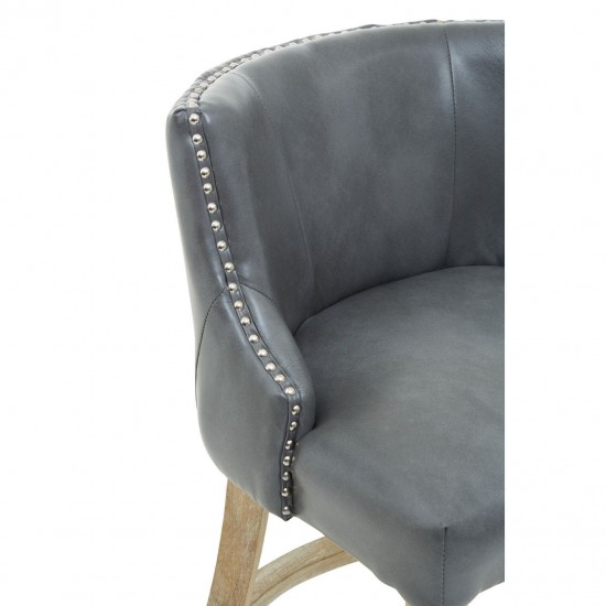 Beaumont Grey Faux Leather Bar Chair