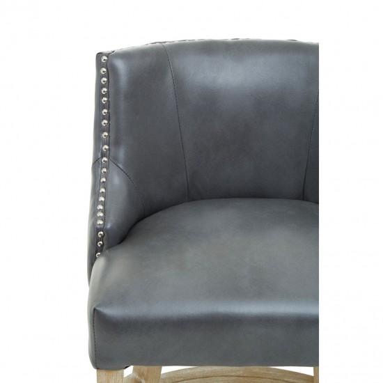 Beaumont Grey Faux Leather Bar Chair