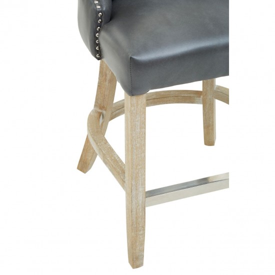 Beaumont Grey Faux Leather Bar Chair