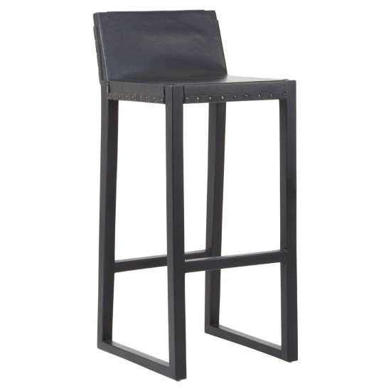 Sigtuna Black Teak Bar Stool