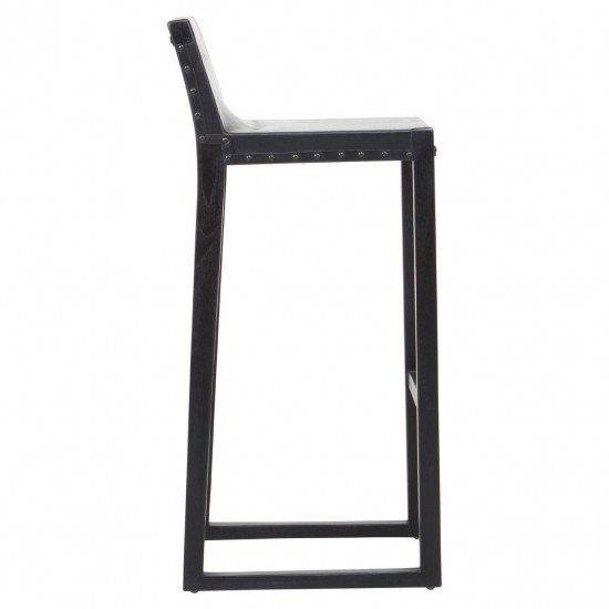 Sigtuna Black Teak Bar Stool