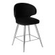 Albany Black Velvet And Chrome Bar Chair