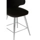 Albany Black Velvet And Chrome Bar Chair
