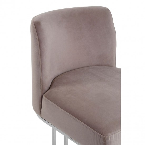 Albany Grey Velvet And Chrome Bar Chair