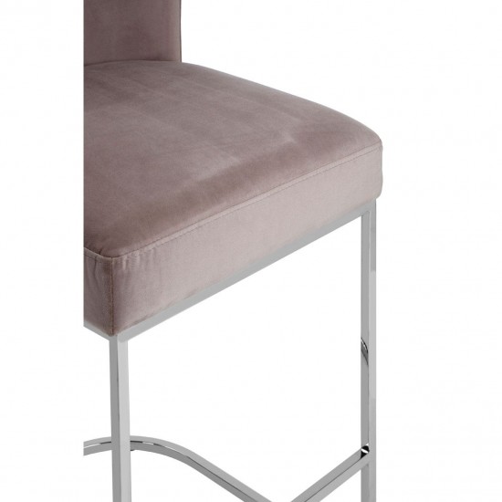 Albany Grey Velvet And Chrome Bar Chair