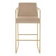 Albany Soft Pink Velvet And Gold Bar Chair