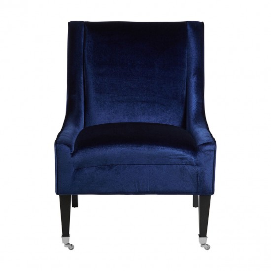 Miami High Back Blue Velvet Armchair