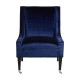 Miami High Back Blue Velvet Armchair