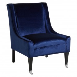 Miami High Back Blue Velvet Armchair