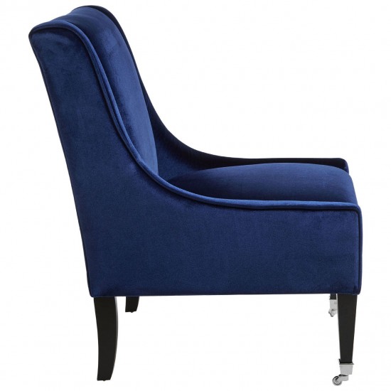 Miami High Back Blue Velvet Armchair