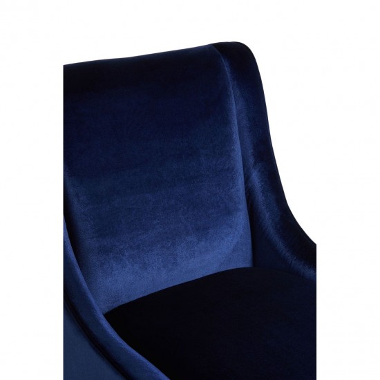 Miami High Back Blue Velvet Armchair