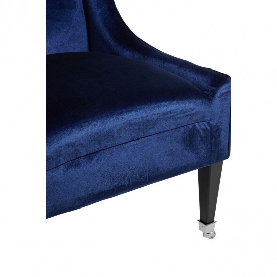 Miami High Back Blue Velvet Armchair