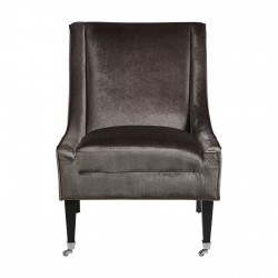 Miami High Back Grey Velvet Armchair