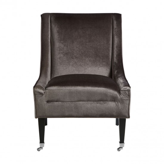Miami High Back Grey Velvet Armchair