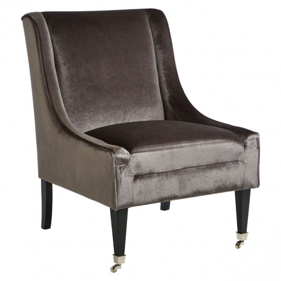 Miami High Back Grey Velvet Armchair