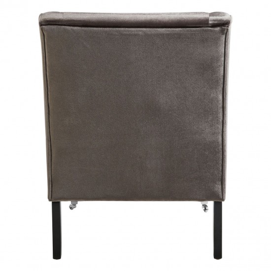 Miami High Back Grey Velvet Armchair