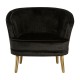 Miami Black Velvet And Gold Accent Chair