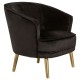 Miami Black Velvet And Gold Accent Chair