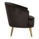 Miami Black Velvet And Gold Accent Chair