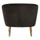 Miami Black Velvet And Gold Accent Chair
