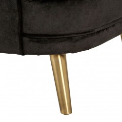 Miami Black Velvet And Gold Accent Chair