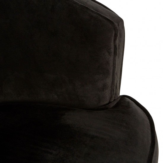Miami Black Velvet And Gold Accent Chair