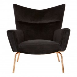 Miami Black Velvet Accent Chair