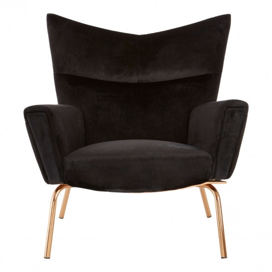 Miami Black Velvet Accent Chair
