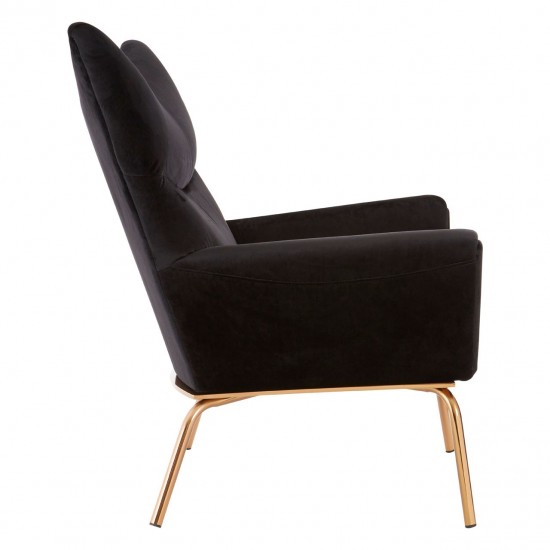 Miami Black Velvet Accent Chair