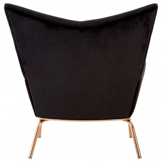 Miami Black Velvet Accent Chair