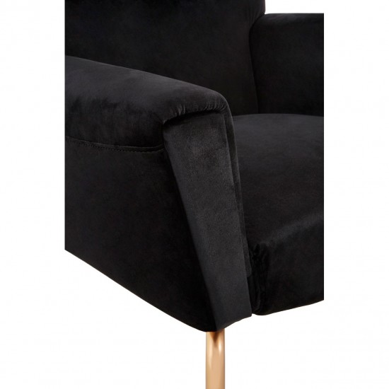 Miami Black Velvet Accent Chair