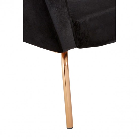 Miami Black Velvet Accent Chair