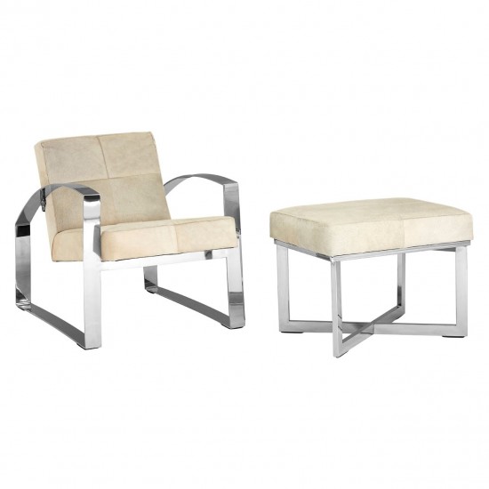 Soho Blond Cow Hide Accent Chair