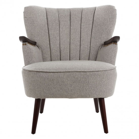 Rogano Taupe And Walnut Armchair