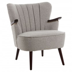 Rogano Taupe And Walnut Armchair